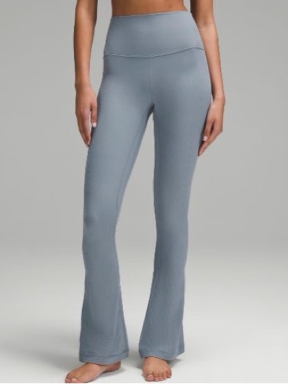 Lululemon Ribbed High-Waist Align Mini Flare Leggings in Belgian Blue